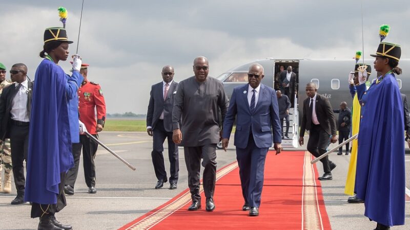 Coopération : John Dramani Mahama, le nouveau président du Ghana en visite au Gabon