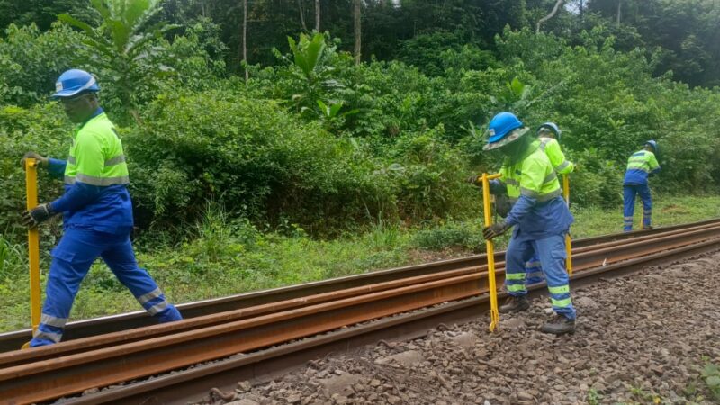 Des nouveaux rails installés sur le tronçon Oyane-Ebel-Abanga