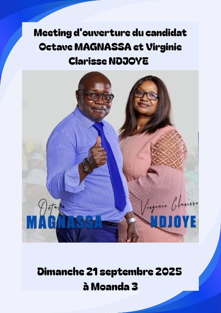 Élections couplées législatives et locales : le tandem Octave Magnassa et Virginie Clarisse Ndjoye ouvre leur campagne dimanche